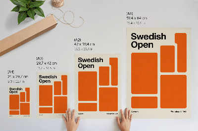 Decorative poster Orange rectangles on a cream background