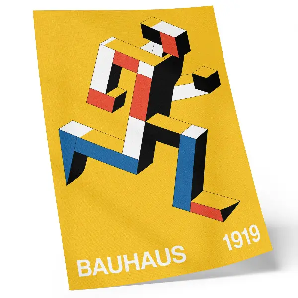 Poster expressive geometric pattern with bold colors and a modern aesthetic