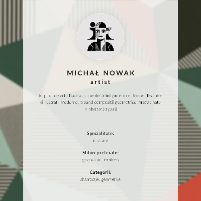 Poster Expressive pattern, geometry, dominance of color, modernity
