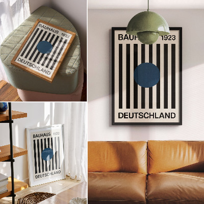 Art print Black lines, beige background, navy blue, modern sense