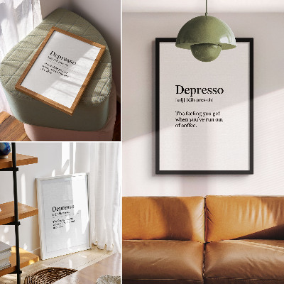 Decorative poster Depresso definition