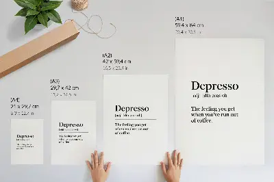 Depresso definition decorative poster decorative poster