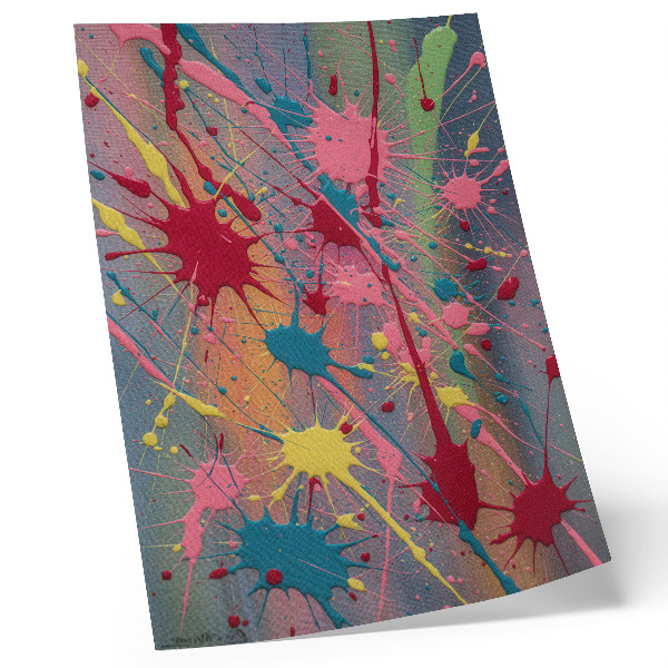 Premium wall art Spots in colors yellow pink turquoise