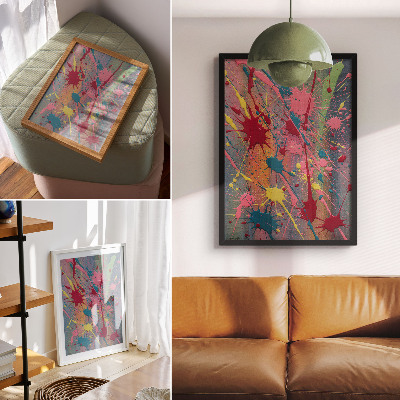 Premium wall art Spots in colors yellow pink turquoise