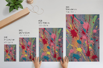 Premium wall art Spots in colors yellow pink turquoise