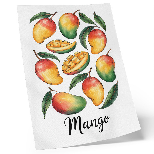 Decorative poster Exotic mango green leaves illustration style