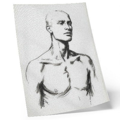Poster Black and white drawing of a man's figure