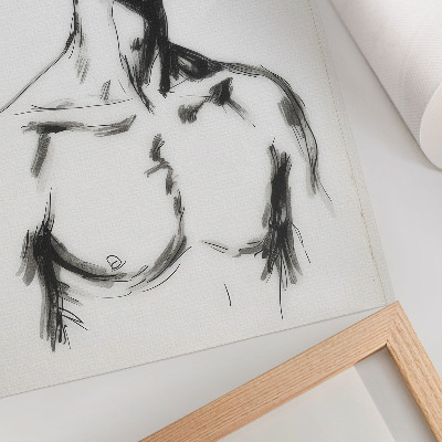 Poster Black and white drawing of a man's figure