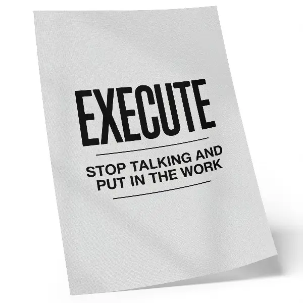 Art print with a minimalist motivational inscription