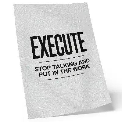 Art print with a minimalist motivational inscription