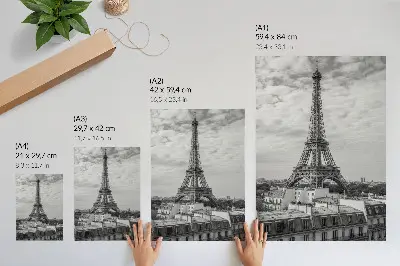 Eiffel Tower wall art elegant modern perspective in gray