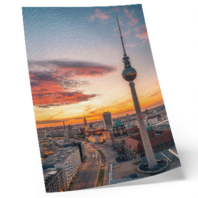 Art print City Tower at sunset