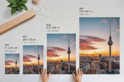 City Tower at sunset art print 