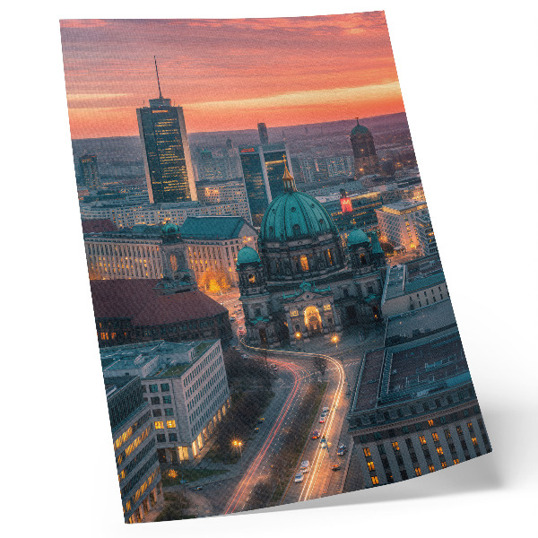 Premium wall art Modern city in the evening with warm illumination