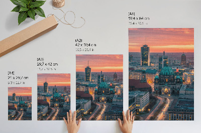 Premium wall art Modern city in the evening with warm illumination