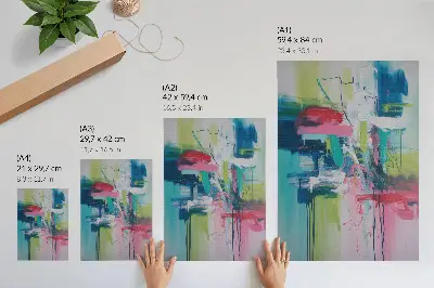 Art print featuring intense colors and energy in an abstract style