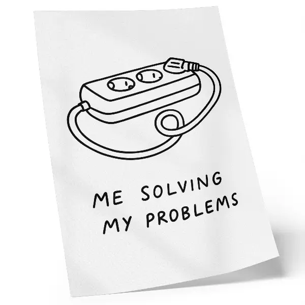 Premium wall art minimalist illustration with humor