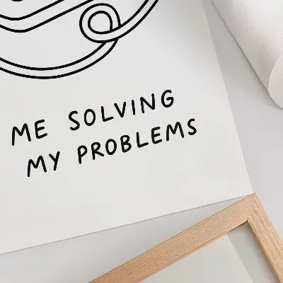 Premium wall art minimalist illustration with humor