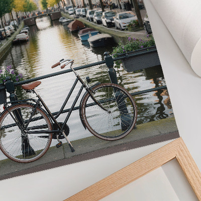 Decorative poster Canal bicycle architecture history peace