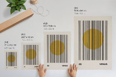 Premium wall art Contrast lines yellow circle op art
