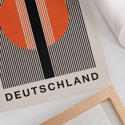Decorative poster Geometric motif with black and orange contrast