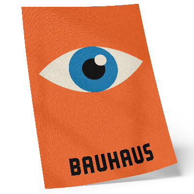 Poster Eye in geometric shapes on an orange background