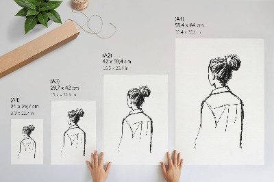 Decorative poster Minimalist silhouette black and white contrast