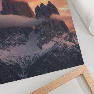 Poster Setting sun mountains fog harmony mystery