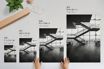 Premium wall art modern geometric stairs elegance