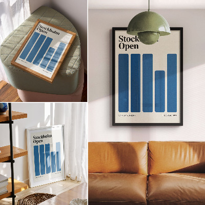 Decorative poster Minimalist graphics with blue rectangles
