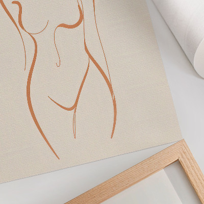 Poster Minimalist woman outline composition elegance