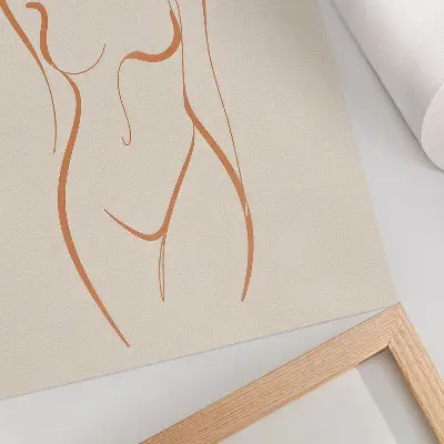 Poster minimalist woman outline composition in an elegant style