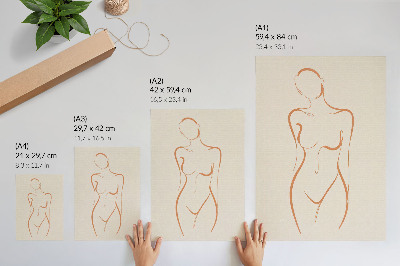 Poster Minimalist woman outline composition elegance