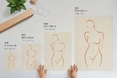 Poster minimalist woman outline composition in an elegant style