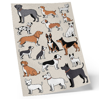 Decorative poster Colorful dogs full of joy and diversity