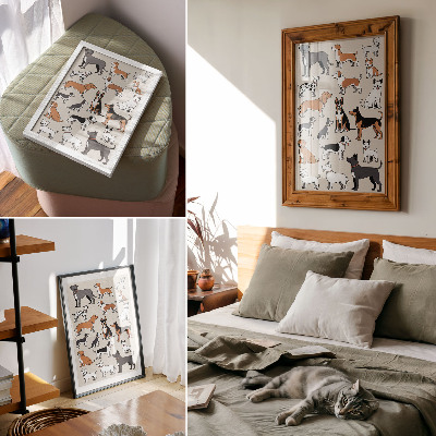 Decorative poster Colorful dogs full of joy and diversity