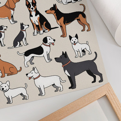 Decorative poster Colorful dogs full of joy and diversity