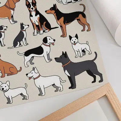 Colorful Dogs Decorative Poster full of joy and diversity