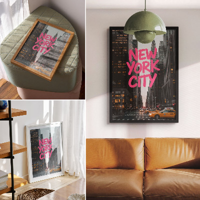 Poster Skyscrapers modernity pink accent