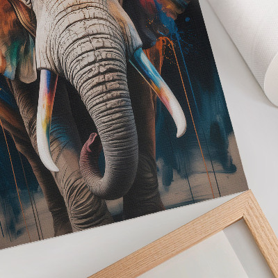 Art print Colorful elephant silhouette with modern accents and surrealism