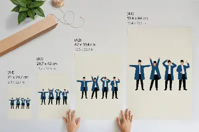 Decorative poster modern characters in a Scandinavian style