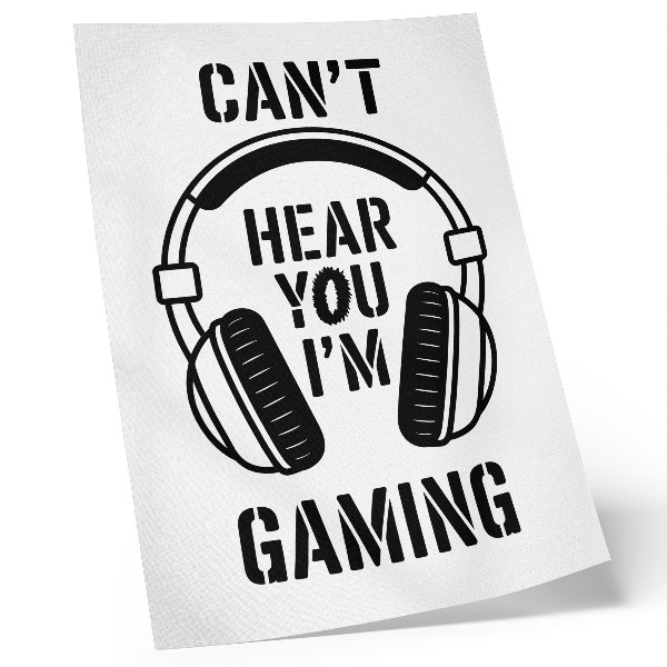 Poster Headphones with the slogan strong contrast modern style