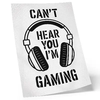Poster headphones with a modern strong contrast slogan