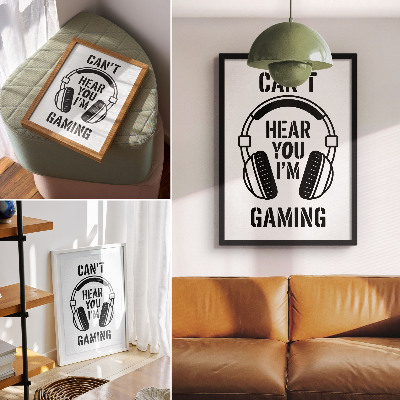 Poster Headphones with the slogan strong contrast modern style