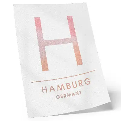 Poster minimalist letter H with modern details in pastel shades
