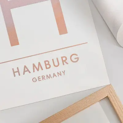 Poster minimalist letter H with modern details in pastel shades
