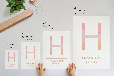 Poster Minimalist letter H modern details pastel shades