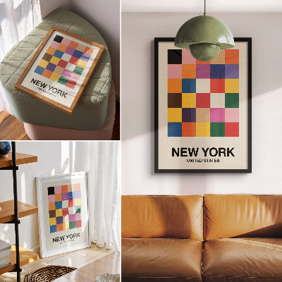 Premium wall art Colorful squares creative environment