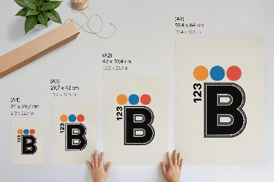 Decorative poster Geometric style letter with colorful drops