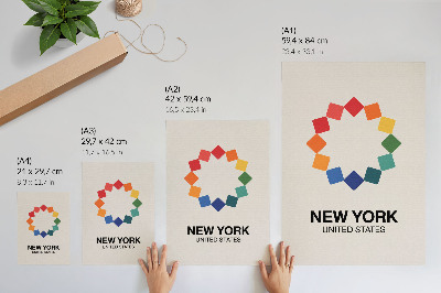 Art print Geometric pattern in vivid colors